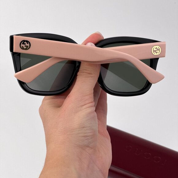 Gucci Women’s Sunglasses – Black & Nude Pink Square Frame | GG1338S 006 - Picture 2 of 11